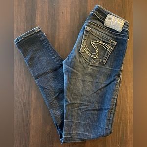 Silver Camden Low Rise Skinny Jeans 25x31